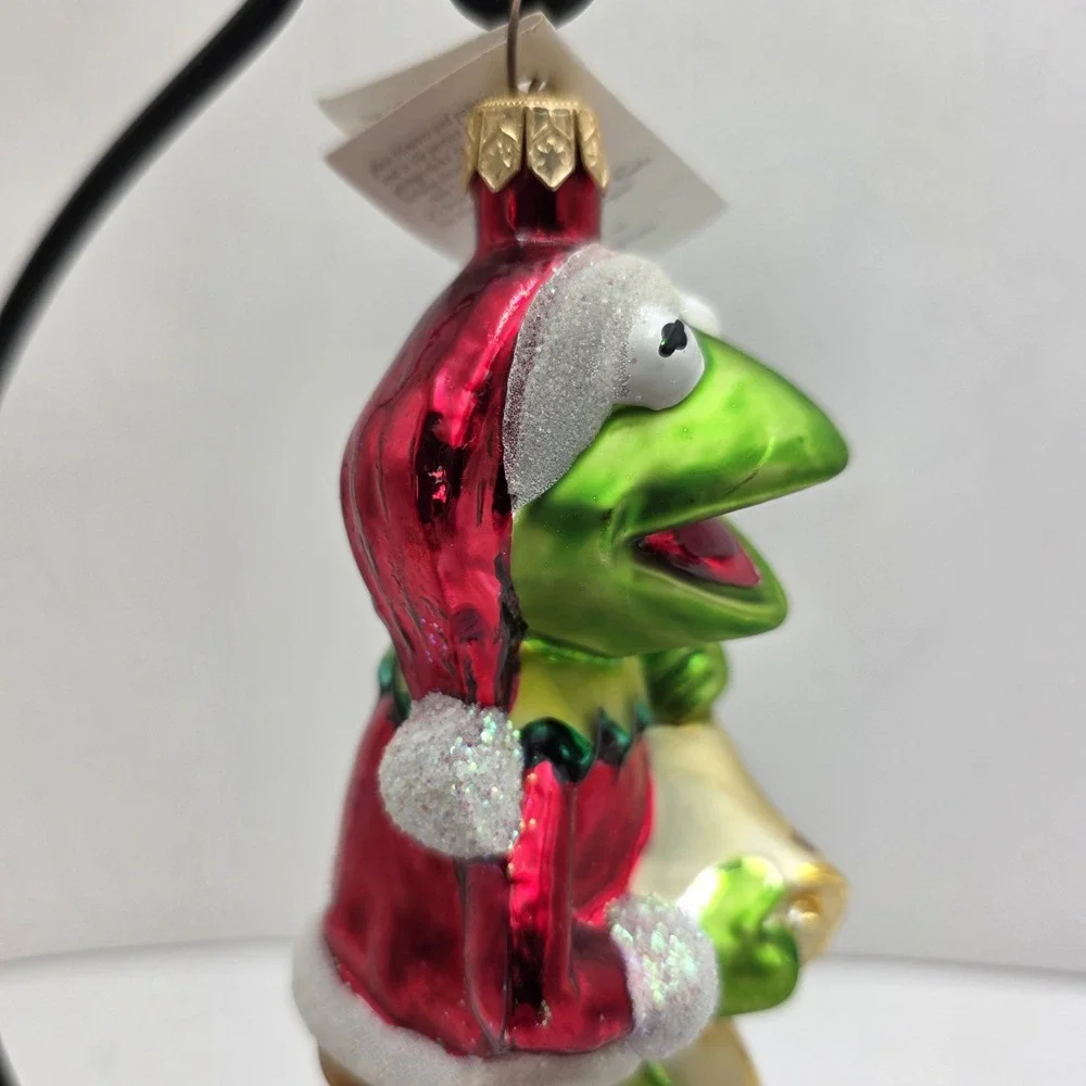 Christopher Radko Kermit Muppets Checking It Twice 1997 Glass Christmas Ornament